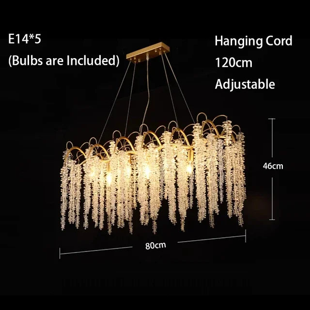Lámparas de Araña de Cristal LED de Vidrio Dorado Decorbites™ para la Decoración de Lujo en el Comedor