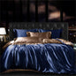 Decobites Mulberry Silk-blend Satin Duvet Cover Set for King & Queen Beds