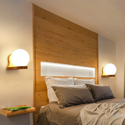 DecorBites™ LED Wooden Wall Lamps for Bedroom Stairs Interior Lighting Sconce Fixtures