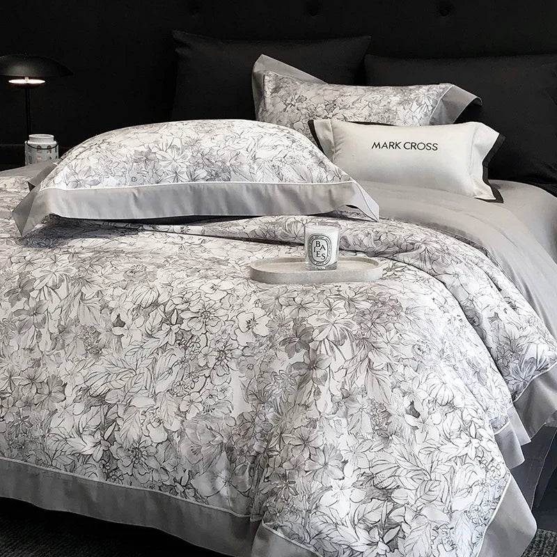 DecorBites™ Egyptian Cotton Bedding Sets Queen King Ru Size Bed Linens