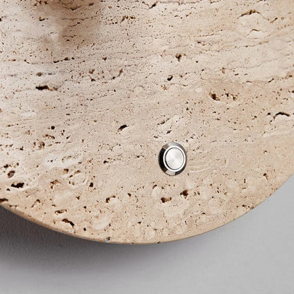 DecorBites™ LED Wall Light Fixtures Bedroom Modern Button Switch Yellow Travertine White Iron Bedside Lamp