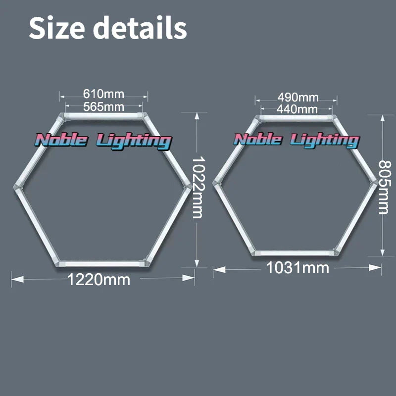 شريط إضاءة LED سداسي الشكل من DecorBites™ مصنوع من الألومنيوم، مصباح سقف على شكل قرص العسل مقاس 5×12 متر