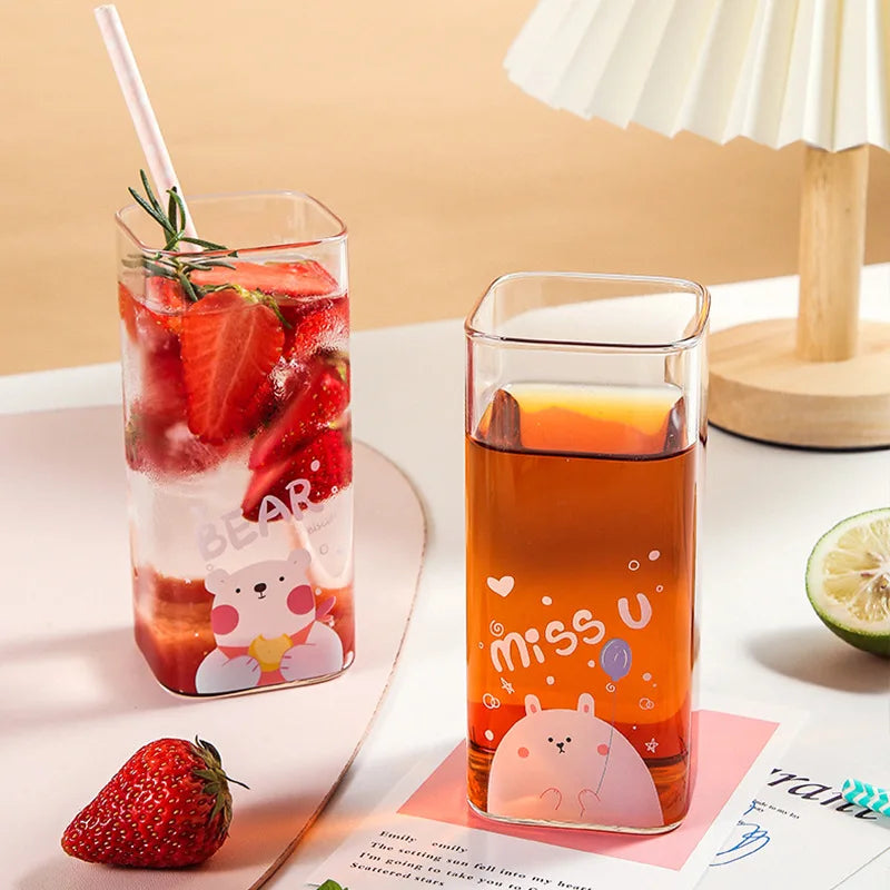 Decorbites™ 400ML Glas-Kaffeetasse mit farbenfrohem Muster für Milch, Bier, Tee und mehr
