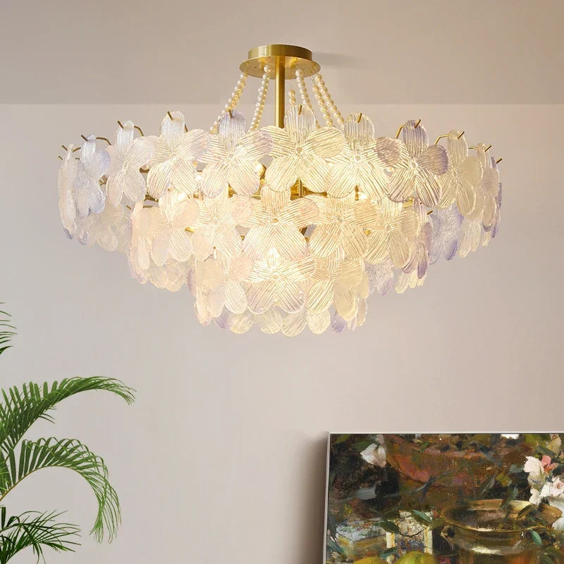 DecorBites™ Leafless Crystal Chandelier: Modern French Living Room & Bedroom Lighting
