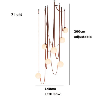 Lámpara colgante LED con bola de cristal DecorBites™ - Negro y naranja, diseño moderno para iluminación interior