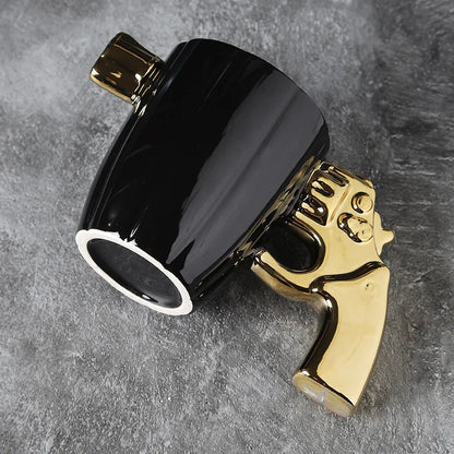 1pc 350ml Premium Ceramic Coffee Mug Revolver Handle Breakfast Milk Water Cup Creative Coffee Cup Birthday Drinkware Gifts