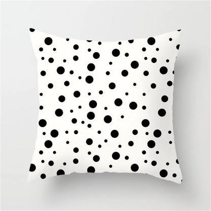 DecorBites™ Heart Stripe Pillow Cases | Black & White Polyester Cushion Covers