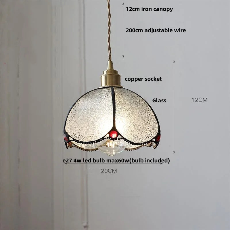 DecorBites™ Butterfly Glass Flower LED Pendant Lamp – Tiffany Style Adjustable Hanging Lamp