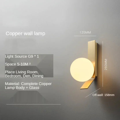 DecorBites™ Glass Ball Wall Sconce: Modern Designer Bedside Lamp for Living Room, Bedroom, Hotel