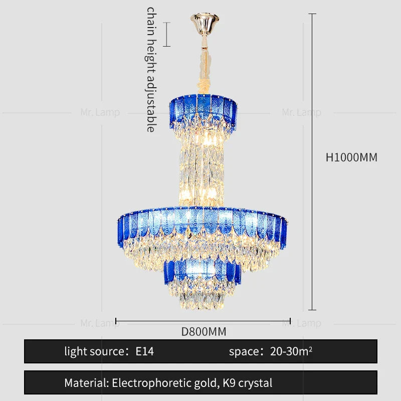 DecorBites™ Crystal Chandelier: Postmodern Multi-layer Luxury for Villa, Hotel Lobby, and Living Room