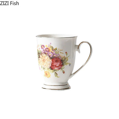 DecorBites™ Elegant Floral Ceramic Cup & Saucer Set