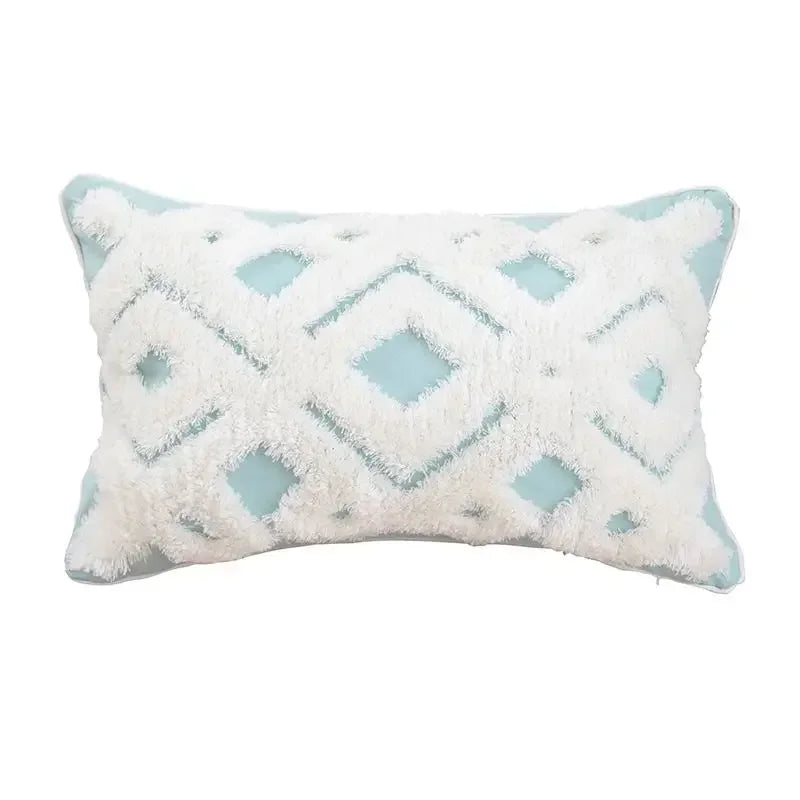 غطاء وسادة DecorBites™‎ بتصميم هندسي مزخرف بشراشيب - غطاء وسادة مصنوع يدويًا بتصميم بوهو شيك