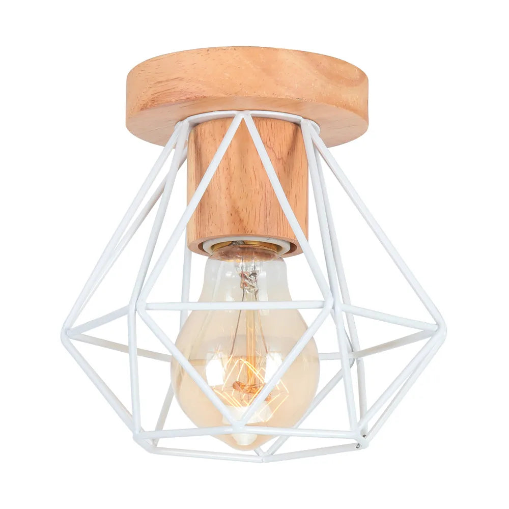 Lámpara de techo DecorBites™ Iron Wood E27: Minilámpara nórdica moderna para salón y dormitorio