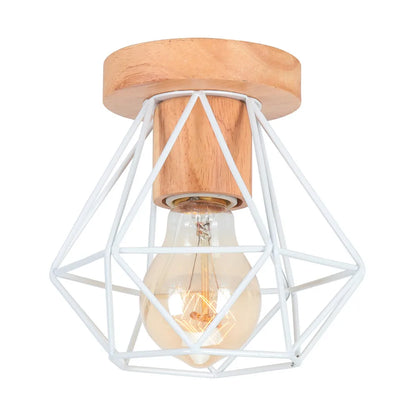Lámpara de techo DecorBites™ Iron Wood E27: Minilámpara nórdica moderna para salón y dormitorio