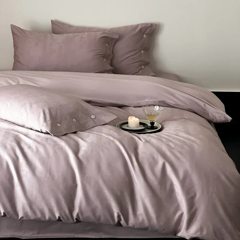 DecorBites™ Egyptian Cotton Bedding Set Queen King Bed Linens Duvet Cover Pillowcase