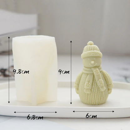 Santa Claus Holding Snowflake Candle Mold Holding Christmas Tree Statue of An Old Man Gypsum Soap Resin Making Tools Home Crafts