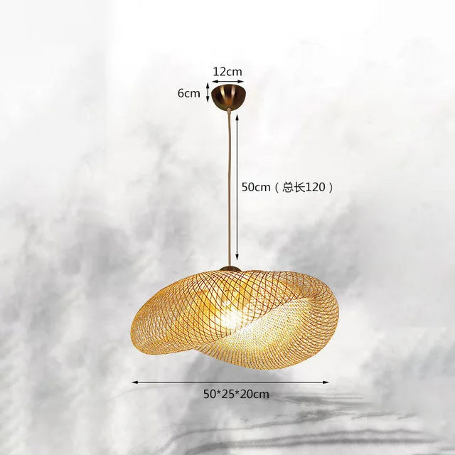 DecorBites™ Bamboo Chandelier: Handmade LED Pendant Light for Living & Dining Room.withOpacity