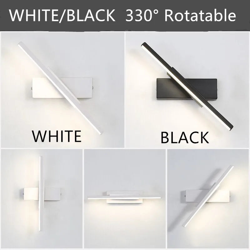 Lámpara de pared LED giratoria 360° DecorBites™ | Lámpara de interior de aluminio para dormitorio