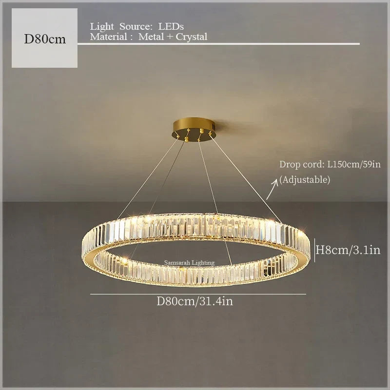 Lámpara de techo colgante de cristal DecorBites™ para una decoración de habitación de lujo