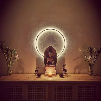 DecorBites™ Designer Ring LED Wall Light: Minimalist Nordic Decor Lamp for Living Room Atmosphere.