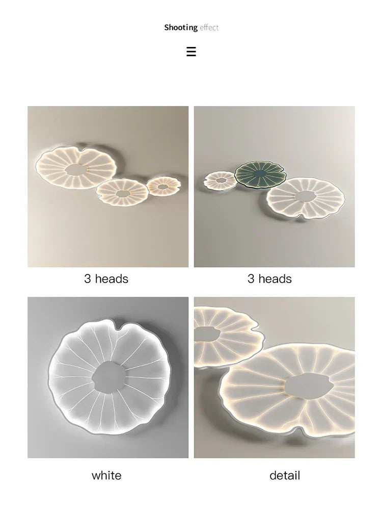 DecorBites™ Lotus Leaf Design LED Ceiling Lamp: Smart Chandelier Light for Home Décor