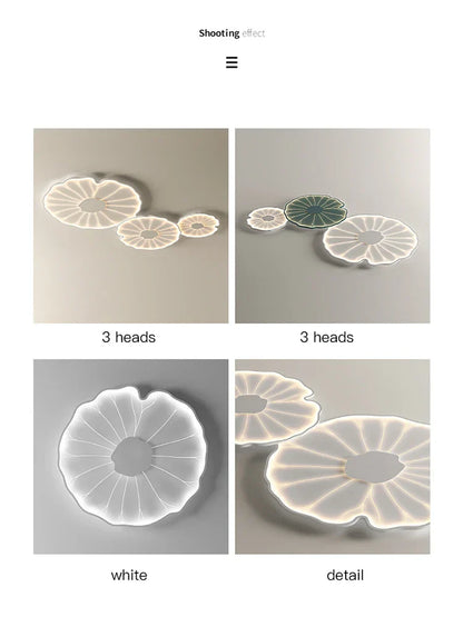 DecorBites™ Lotus Leaf Design LED Ceiling Lamp: Smart Chandelier Light for Home Décor