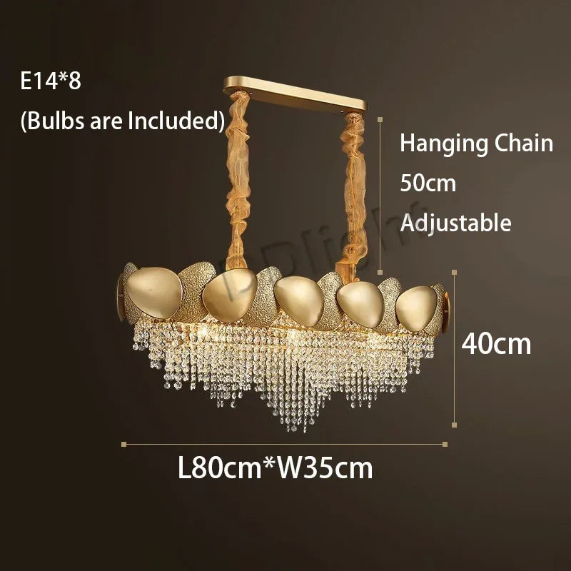 DecorBites™ Crystal Tassles Pendant Light 2024 | Modern Luxury Chandelier for Living Room