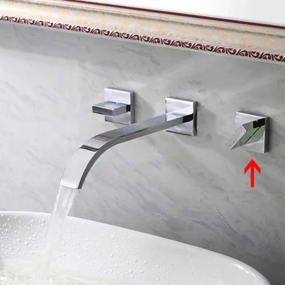 DecorBites™ Black Brass Wall Mounted Bathroom Basin Faucet with Dual Handles