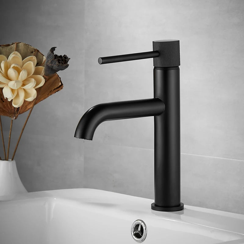 Matte Black Brass Basin Faucet Scratch Resistant