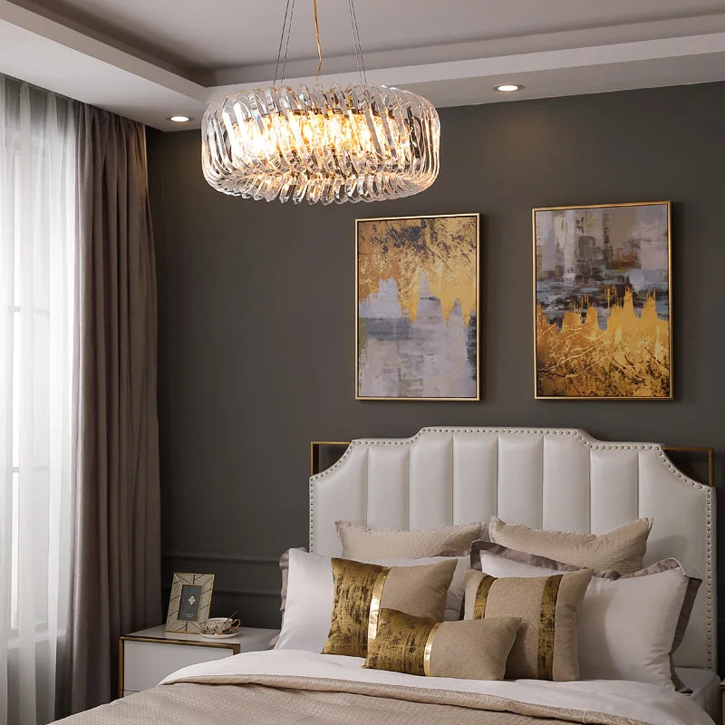 DecorBites™ Crystal LED Ceiling Chandelier: Elegant European Home Décor Pendant Lights