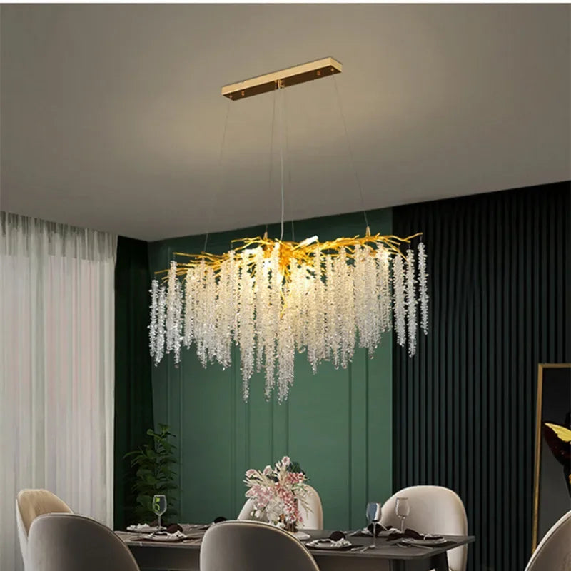 DecorBites™ Crystal Tassel LED Branch Chandelier for Dining Room and Home Decor