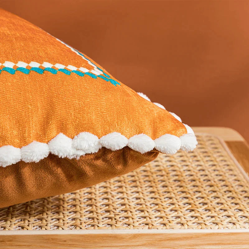 غطاء وسادة مطبوع عليه رسومات هندسية تجريدية من DecorBites™ مقاس 45×45 سم لديكور المنزل