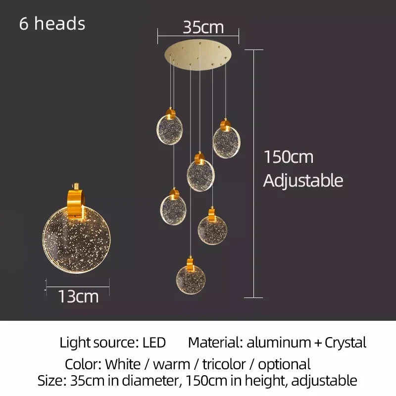 DecorBites™ Crystal LED Chandelier for Modern Living Room Decor