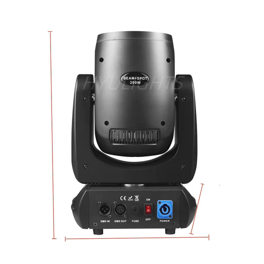 DecorBites™ 200W Mini LED Moving Head Beam+Spot Light, 24 Prisms, 11Color & 14 Gobo DMX Disco Stage