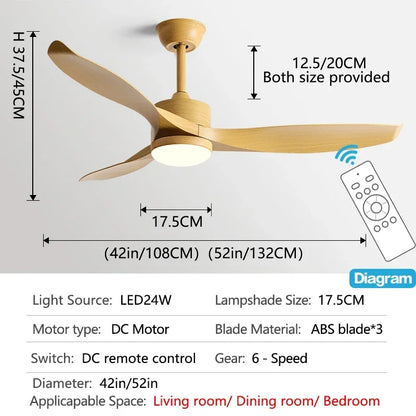 مروحة سقف DecorBites™ مقاس 52 بوصة سوداء مزودة بجهاز تحكم عن بعد لغرفة المعيشة والمطعم والمنزل