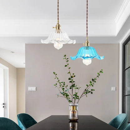 DecorBites™ Glass Flounce LED Pendant Light - Stylish Nordic Design