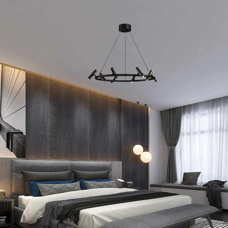 ثريا DecorBites™ المعدنية السوداء: إضاءة معلقة بسيطة لغرفة الطعام والمطبخ وغرفة النوم.