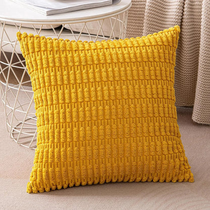 غطاء وسادة DecorBites™‎ مخطط من قماش مخملي فاخر مقاس 18×18 بوصة لغرفة المعيشة