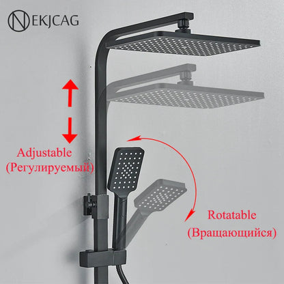 DecorBites™ Digital Display Thermostatic Shower Faucet Set Rainfall Shower Mixer