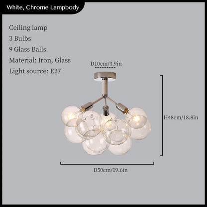 DecorBites™ Glass Balls Ceiling Pendant Lights Minimalist Living Room Chandelier Shop Bar Decor