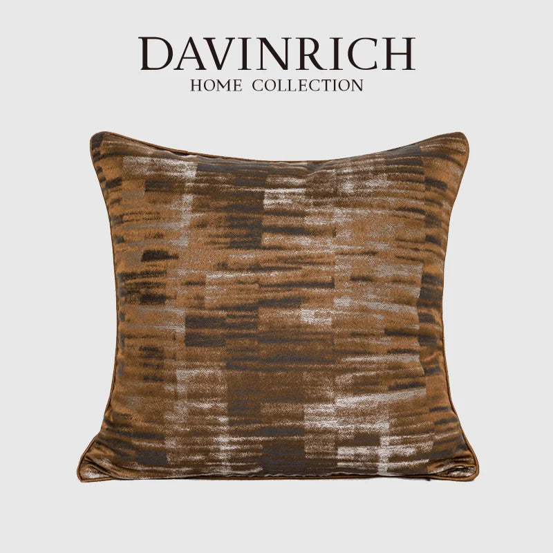 DecorBites™ Luxe Jacquard Cushion Covers - Brown Gold Coffee Color - 45x45cm