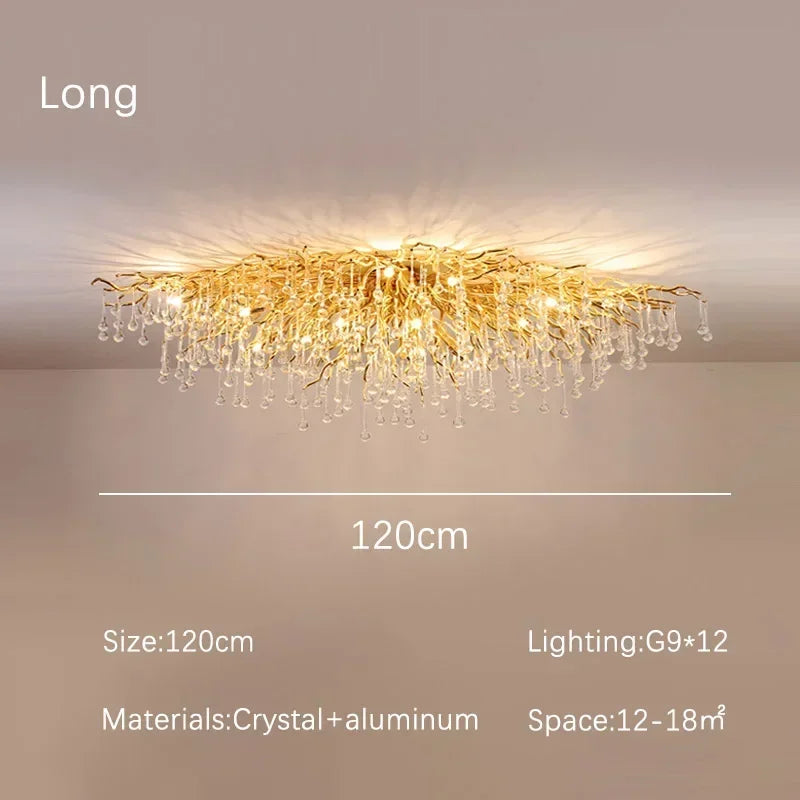 DecorBites™ Crystal Branch Chandelier | Indoor Luxury Gloss Light for Living & Dining Room