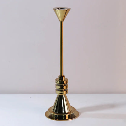 DecorBites™ Gold Geometric Candle Holder Candelabrum for Wedding Centerpieces and Home Decoration