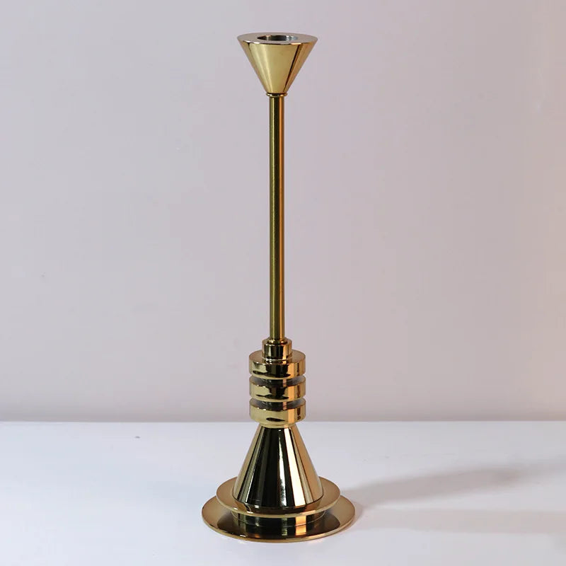 Decorbites™ Sostenedor de velas geométrico dorado candelabro para centros de mesa de bodas y decoración del hogar