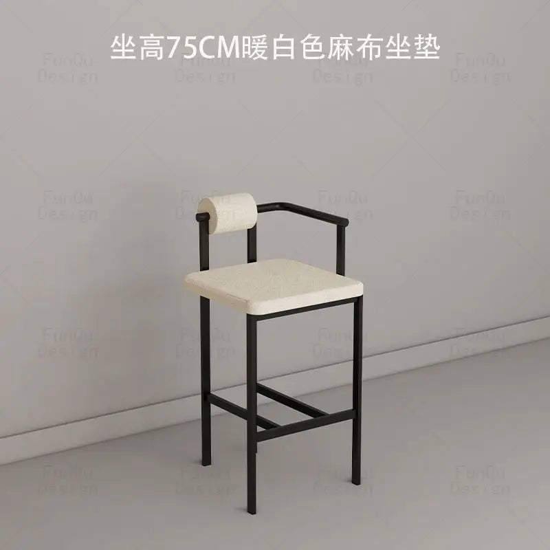 Silla de bar estilo industrial DecorBites™: Taburete alto para el hogar y la recepción, diseño nórdico