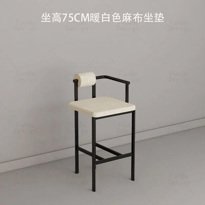 Silla de bar estilo industrial DecorBites™: Taburete alto para el hogar y la recepción, diseño nórdico