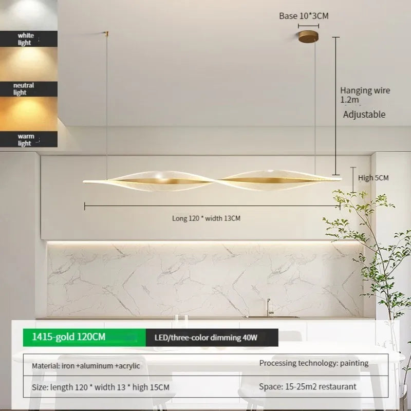 مصباح معلق LED أكريليك من DecorBites™ لغرفة الطعام والبار والمطبخ - مصابيح معلقة بسيطة