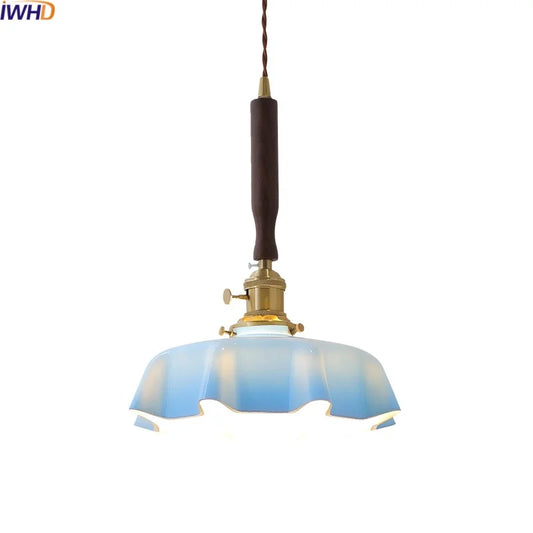 DecorBites™ Blue Glass LED Pendant Lamp for Dining Living Room Bedroom
