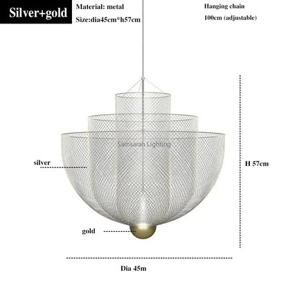 ثريا ديكوربايتس™ الهندسية المصنوعة من الحديد | مصباح معلق بتصميم نورديك علوي