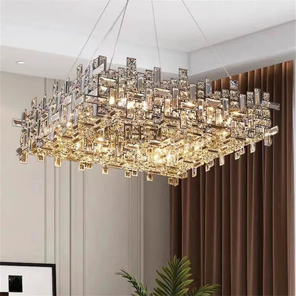 DecorBites™ Crystal Chandelier: Luxury Modern Lighting for Living Room, Dining Room, Office, Villa